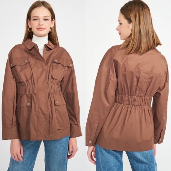 NWT En Saison Meline Jacket Brown Taupe Jacket in Size S - Picture 1 of 7